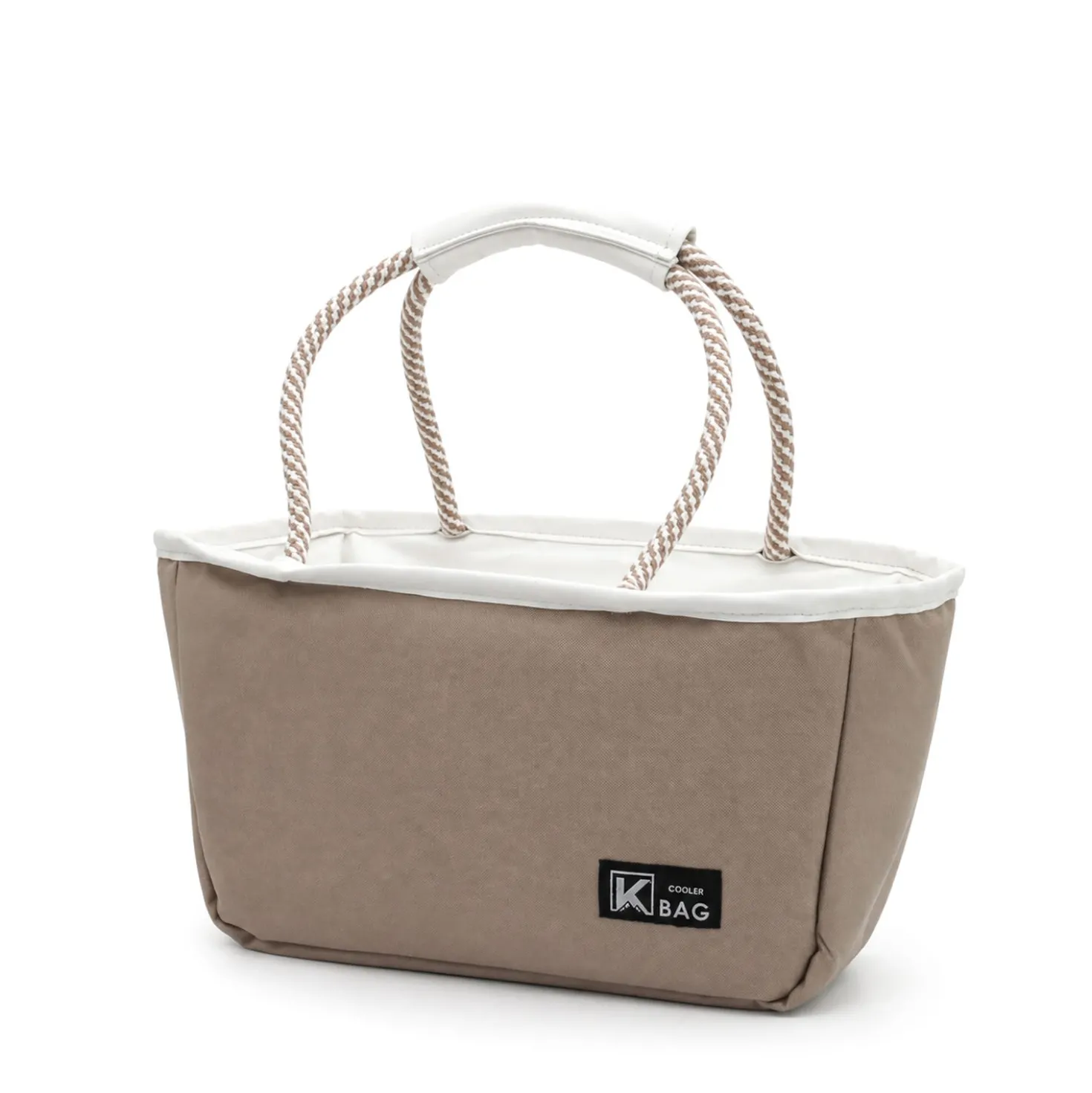 Borsa termica con manici beige 27x10x15 cm