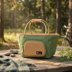 Borsa termica con manici verde 30x15x20 cm