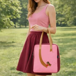 Borsa termica impermeabile bassotto 11 L rosa con manici