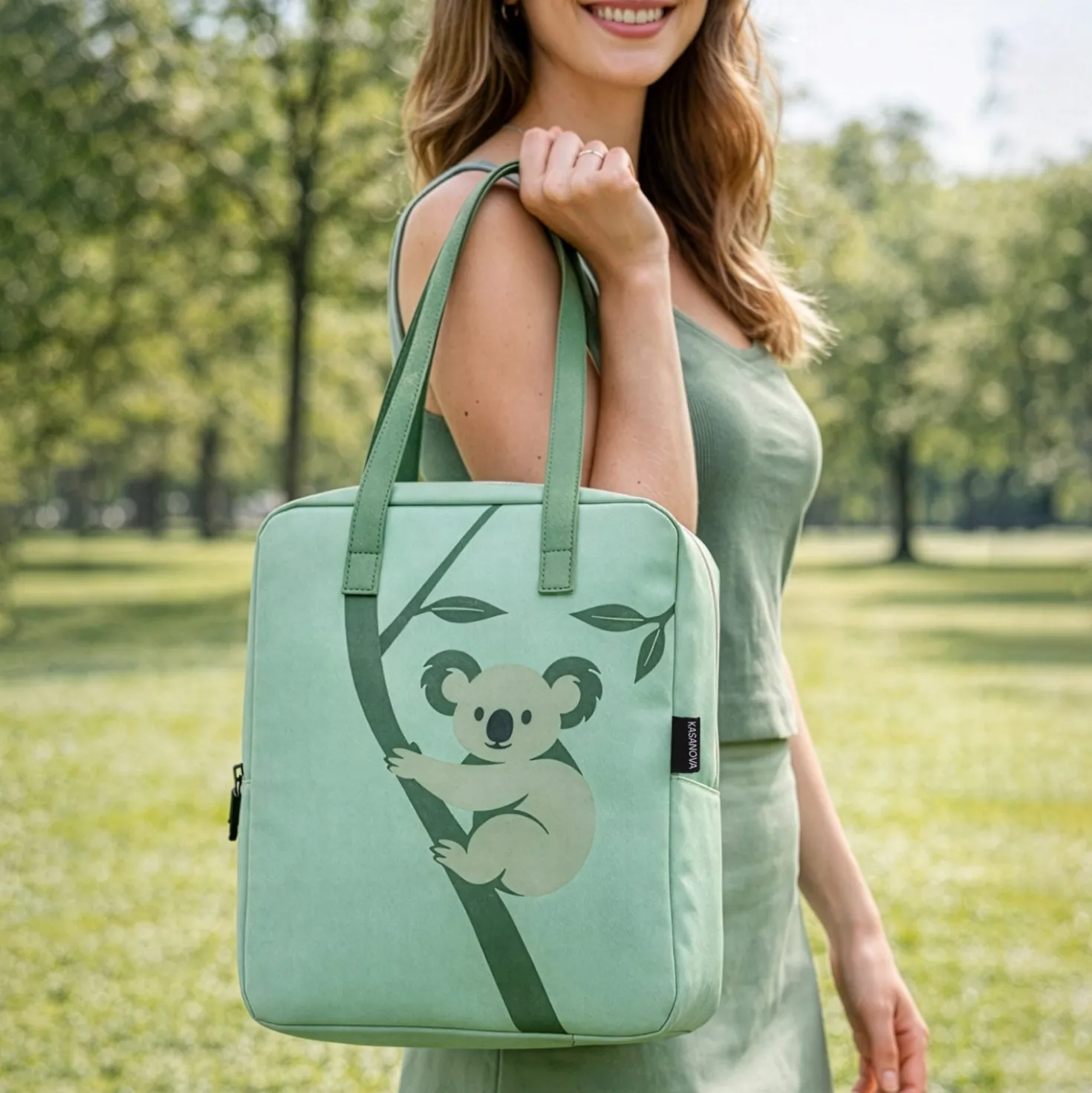 Borsa termica impermeabile koala 11 L verde con manici