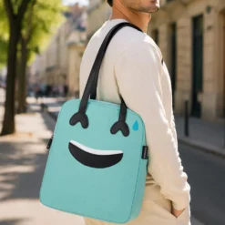 Borsa termica impermeabile 11 L azzurro sorriso con manici