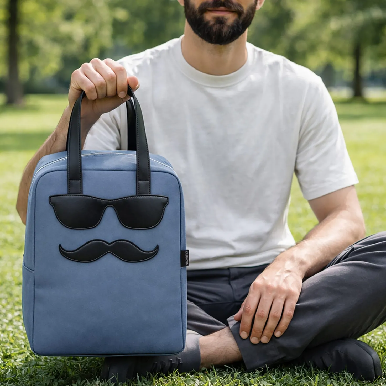 Borsa termica impermeabile 11 L baffi blu con manici