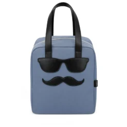 Borsa termica impermeabile 8,5 L baffi blu con manici