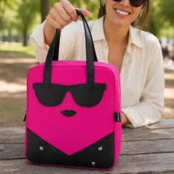 Borsa termica impermeabile 8,5 L rosa occhiali con manici