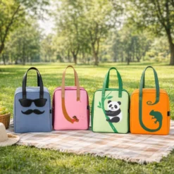 Borsa termica impermeabile 6,5 L verde sorriso con manici