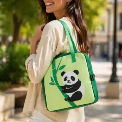 Borsa termica impermeabile panda 8,5 L verde con manici