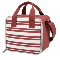 Borsa termica 8 L con tracolla e manici righe bordeaux