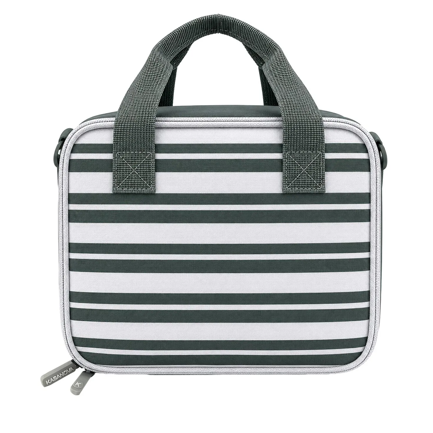 Borsa termica 8 L con tracolla e manici righe verde