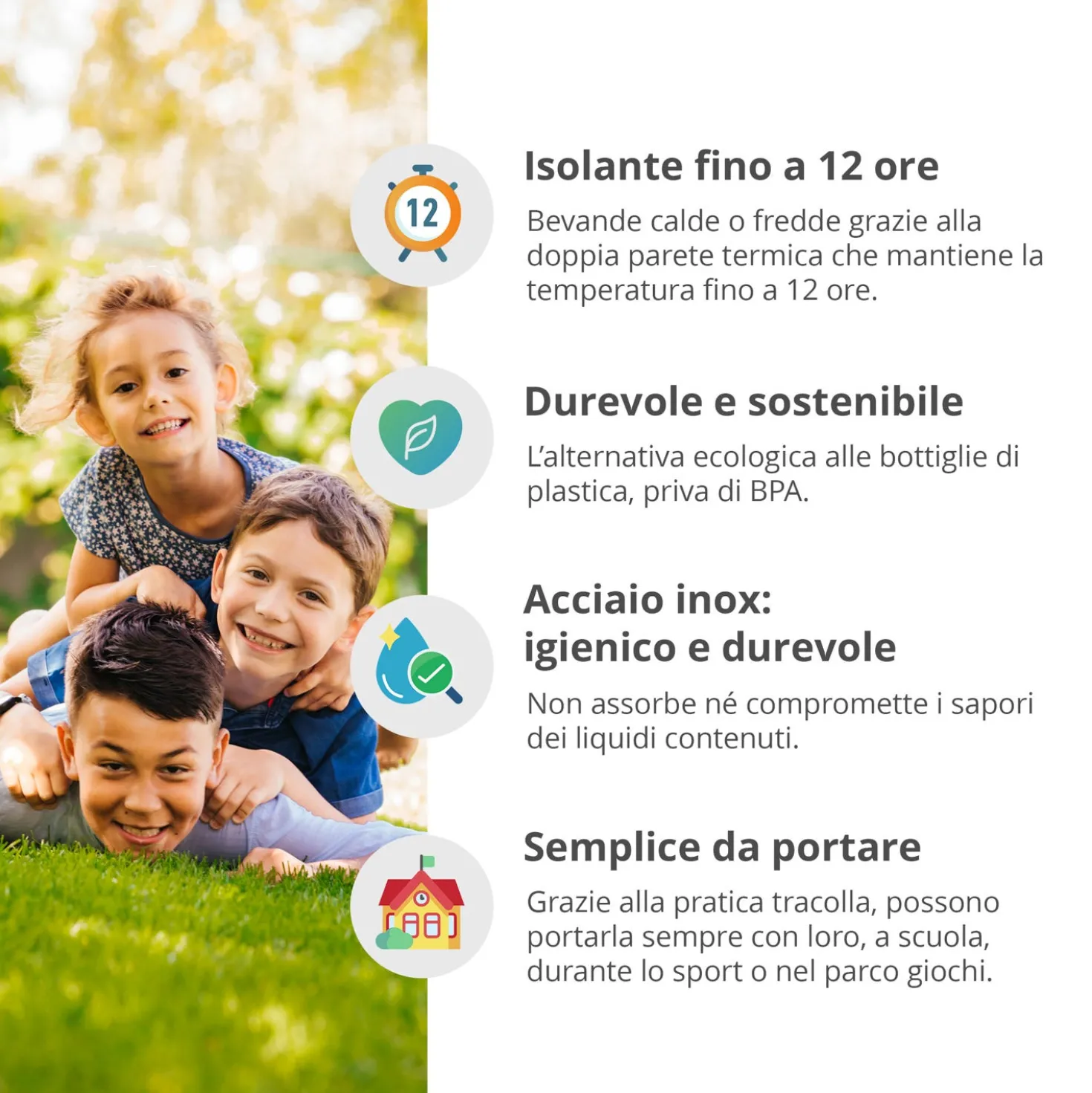 Bottiglia termica 600 ml Orsetto per bambini
