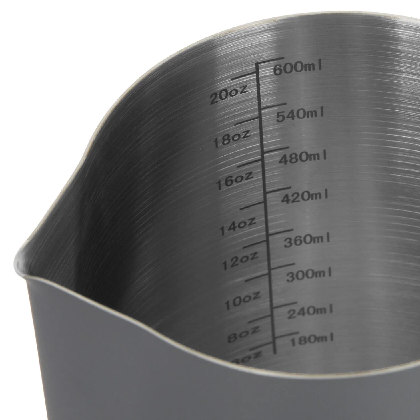 Bricco latte 600 ml acciaio inox grigio