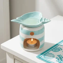 Brucia essenze conchiglia azzurra ceramica