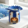 Brucia essenze conchiglia blu ceramica