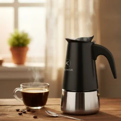 Caffettiera induzione 2 tazze nero