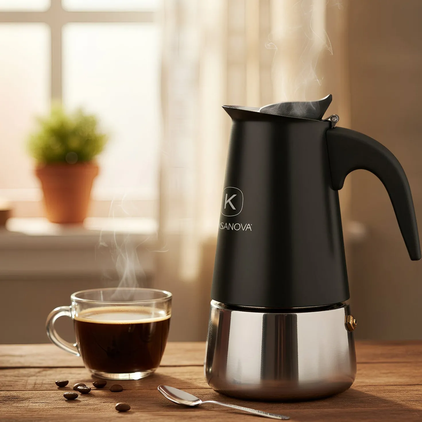 Caffettiera induzione 4 tazze nero