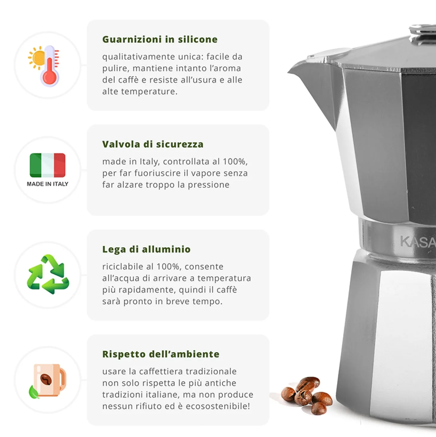 Caffettiera 3 tazze Kasanova Premium