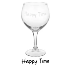 Calice in vetro scritta Happy time 620 ml
