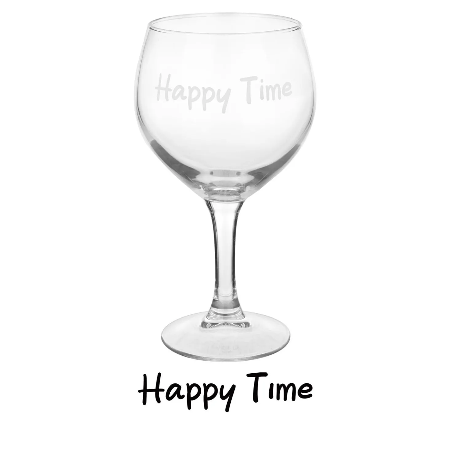 Calice in vetro scritta Happy time 620 ml