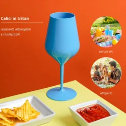 Calice vino in tritan 470 ml blu