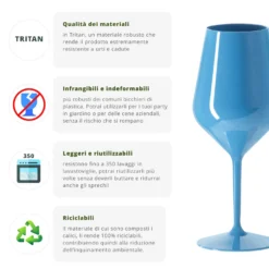 Calice vino in tritan 470 ml blu