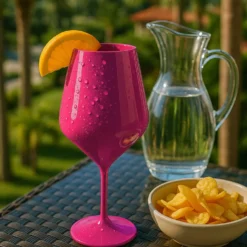 Calice vino in tritan 470 ml fucsia