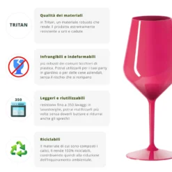 Calice vino in tritan 470 ml fucsia
