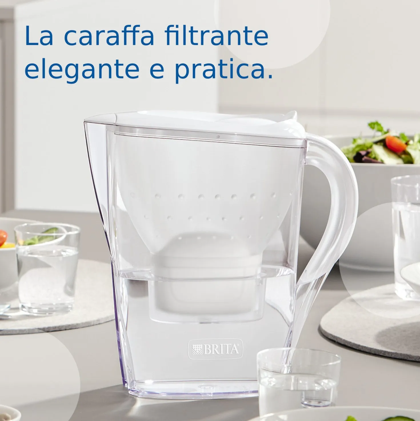 Caraffa filtrante 2,4 L Marella Brita con 12 filtri Maxtra Pro All in 1