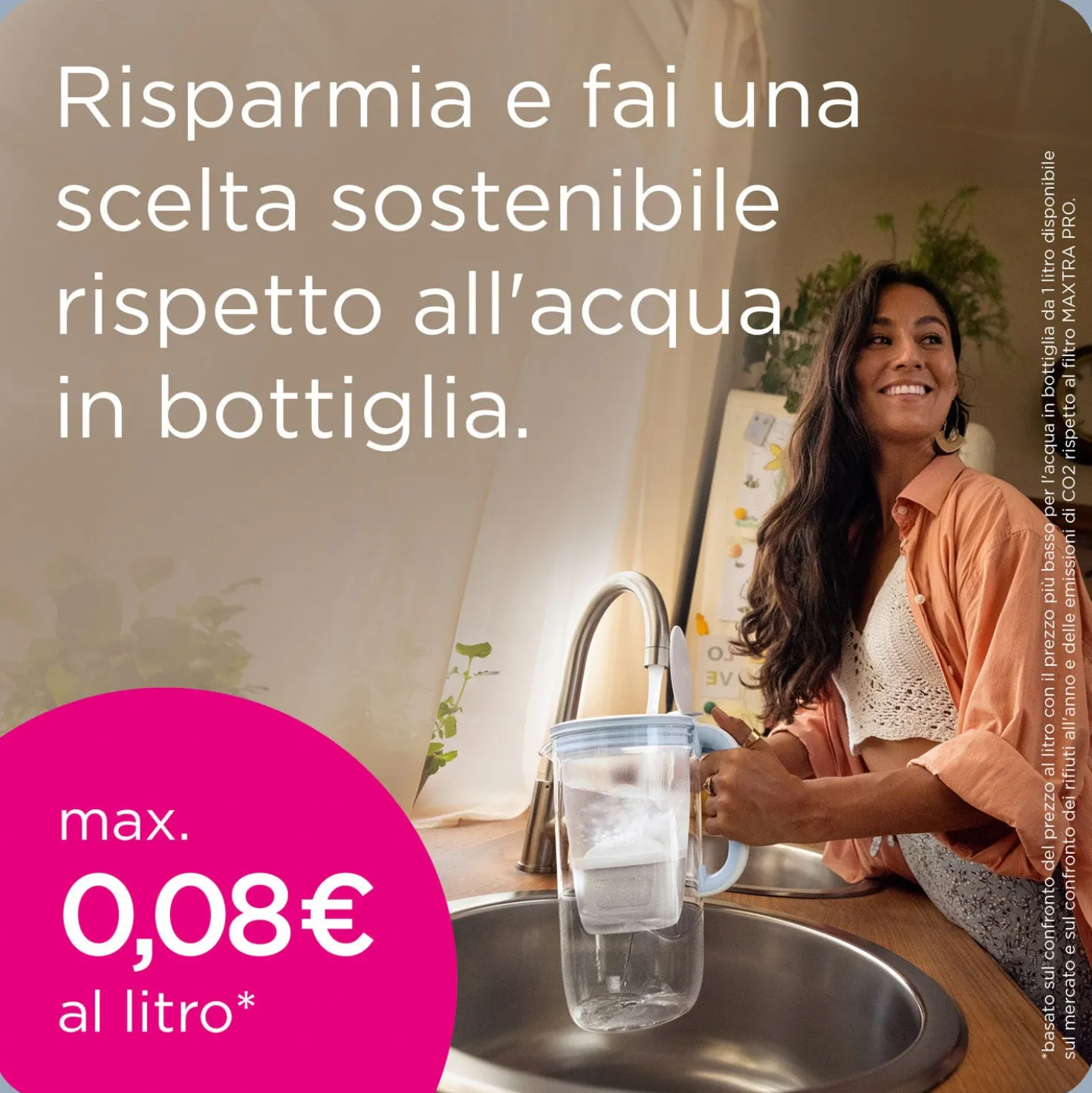 Caraffa filtrante 2,4 L Marella Brita con 12 filtri Maxtra Pro All in 1