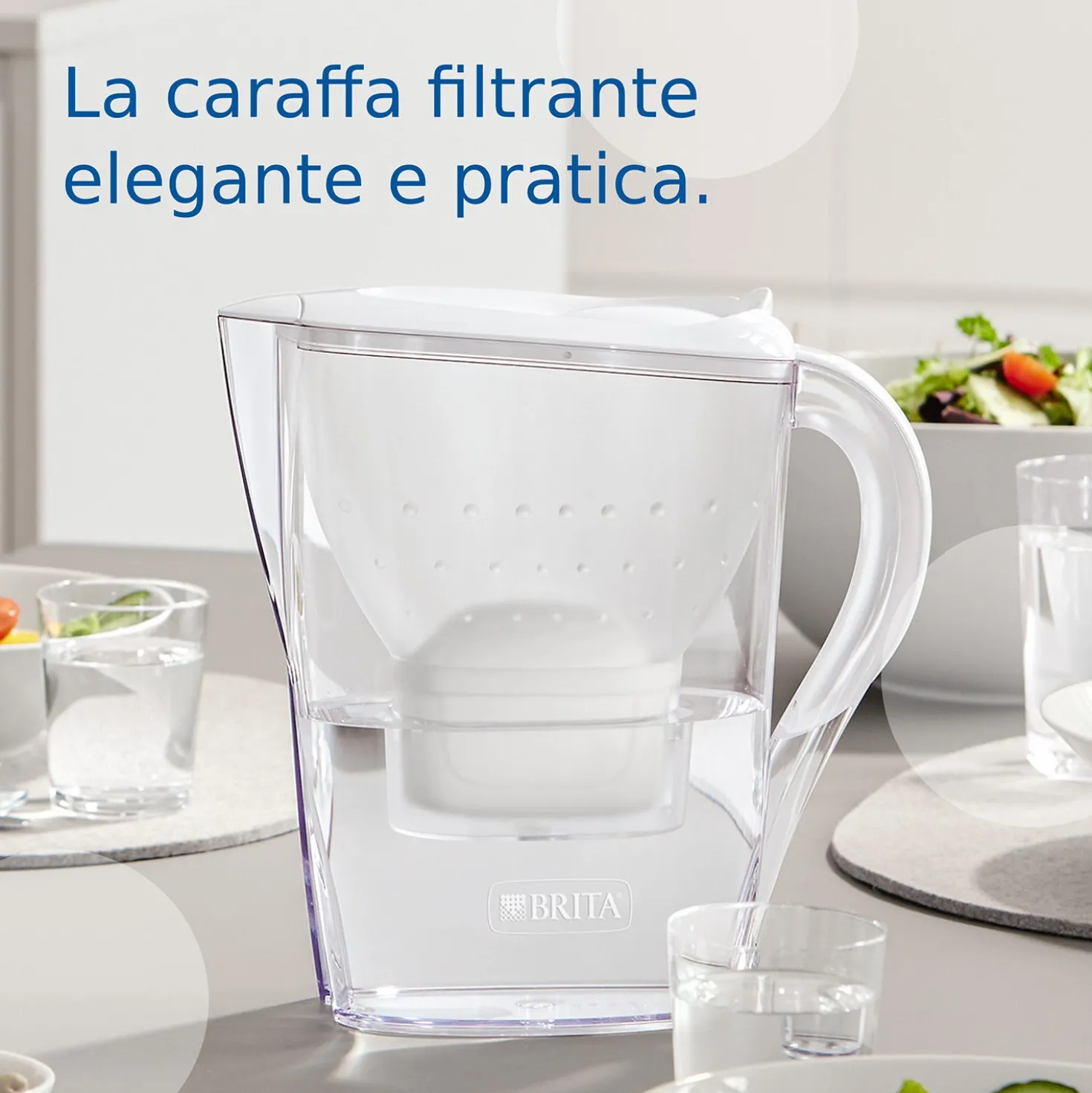 Caraffa filtrante 2,4 L Marella Brita con 6 filtri Maxtra Pro All in 1