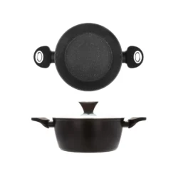 Casseruola antiaderente 24 cm Collection nera con coperchio
