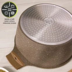 Casseruola 20 cm antiaderente 0 grassi con coperchio