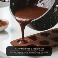 Casseruola 16 cm con vaporiera e coperchio New Petra Dark