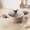 Casseruola 20 cm coperchio taupe New Ceramic