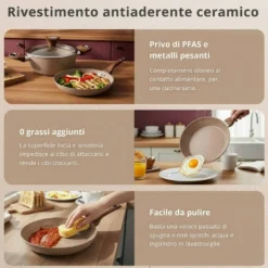 Casseruola 20 cm coperchio taupe New Ceramic