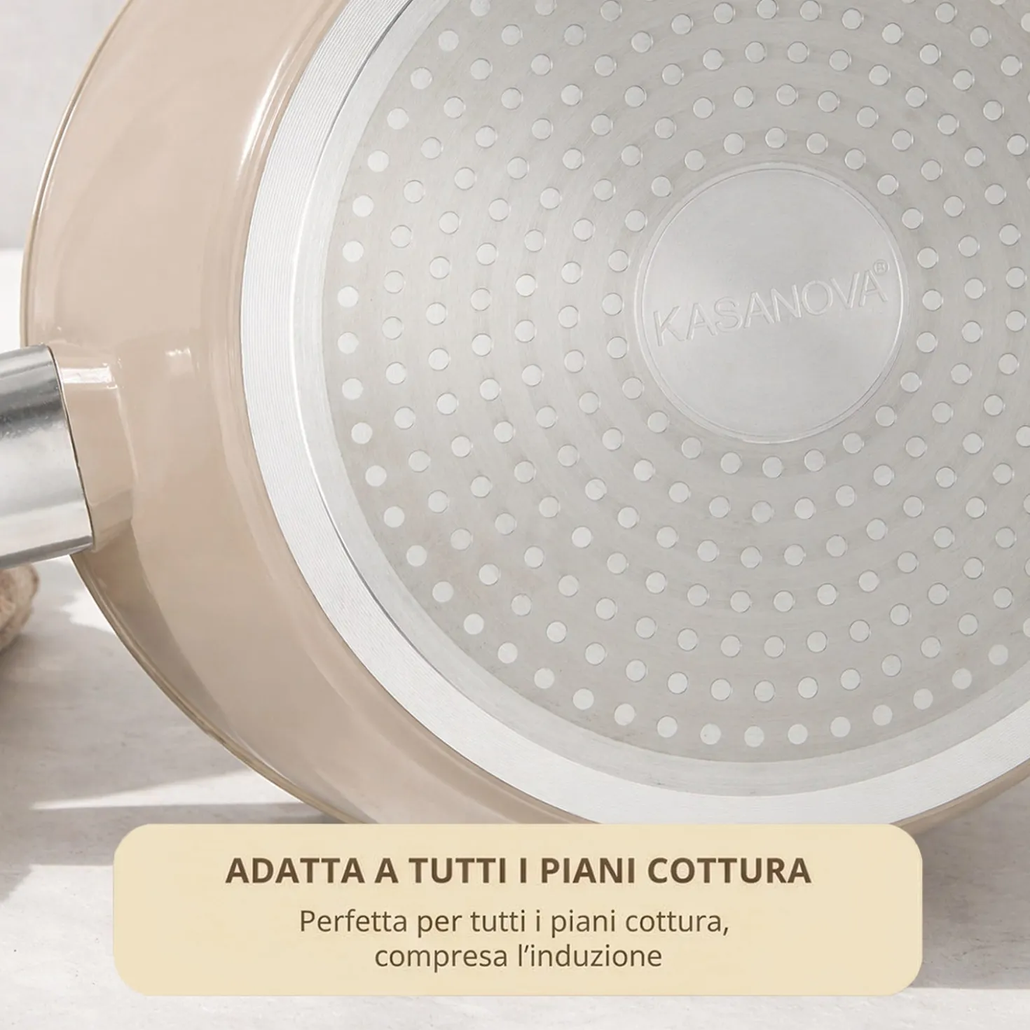 Casseruola 20 cm coperchio taupe New Ceramic