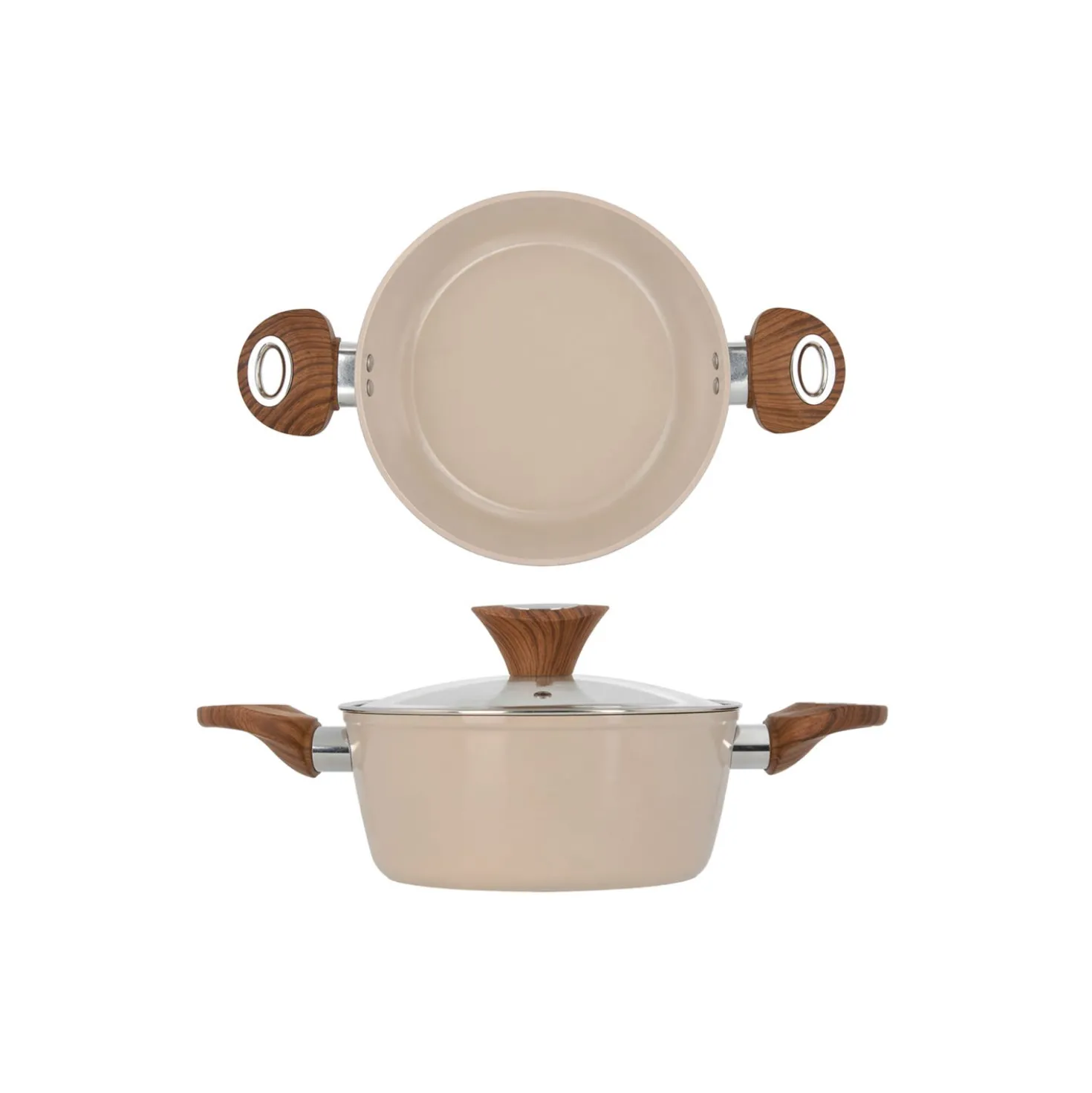 Casseruola 20 cm coperchio taupe New Ceramic