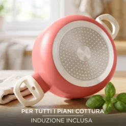 Casseruola 20 cm corallo Cooking Therapy con coperchio