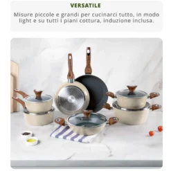 Casseruola 16 cm crema Kolors con coperchio