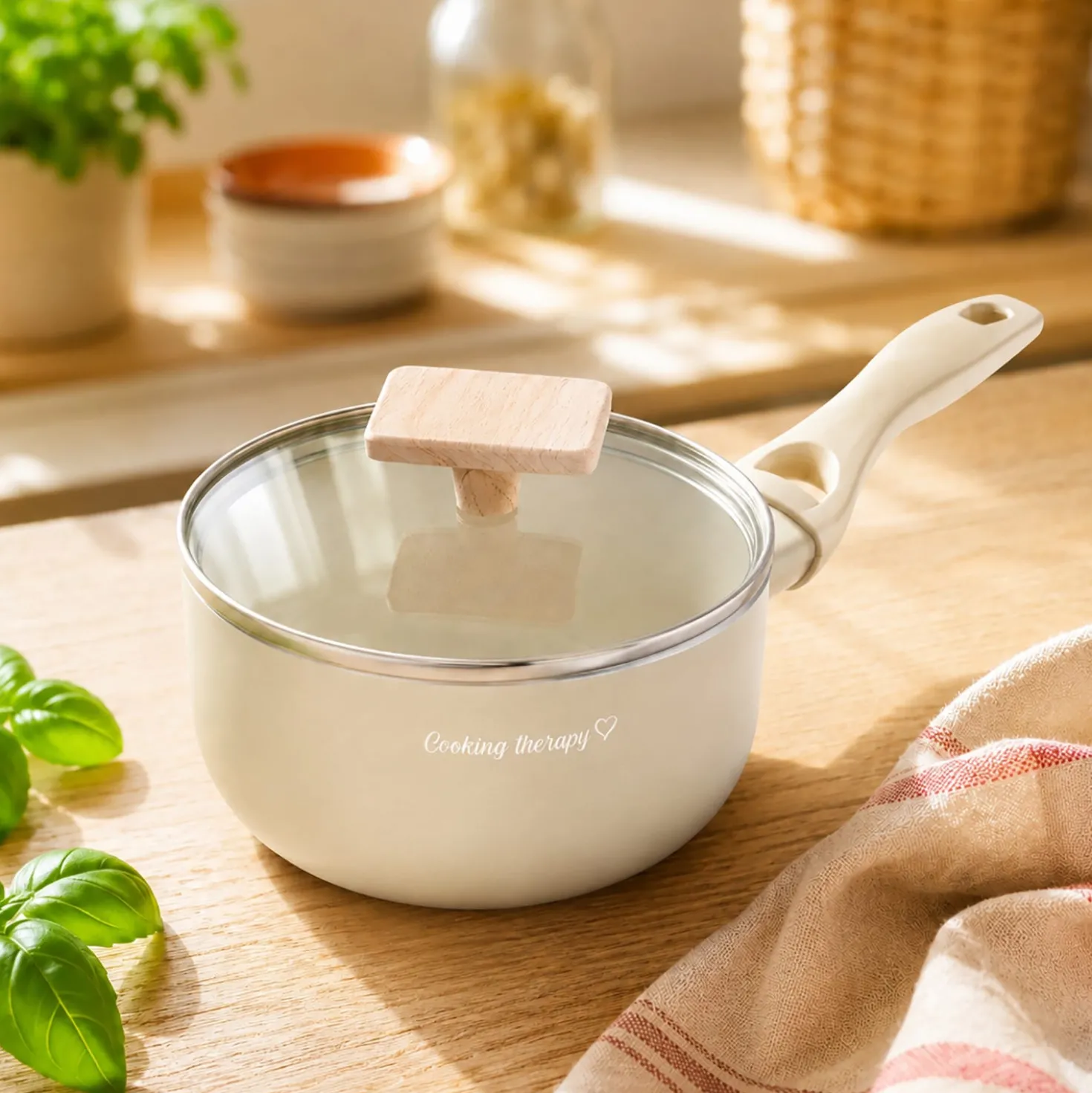 Casseruola 16 cm sabbia Cooking Therapy con coperchio