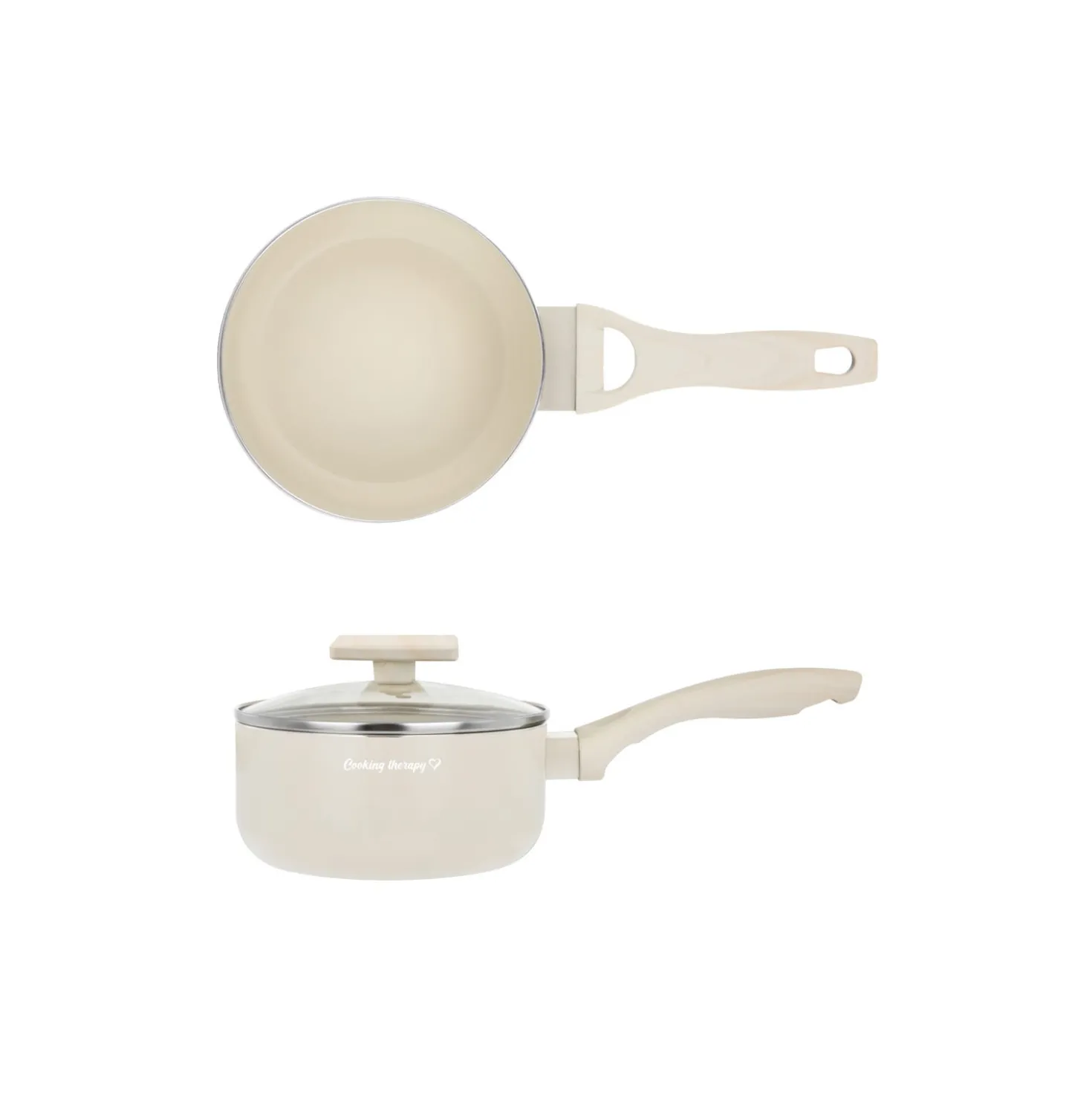 Casseruola 16 cm sabbia Cooking Therapy con coperchio