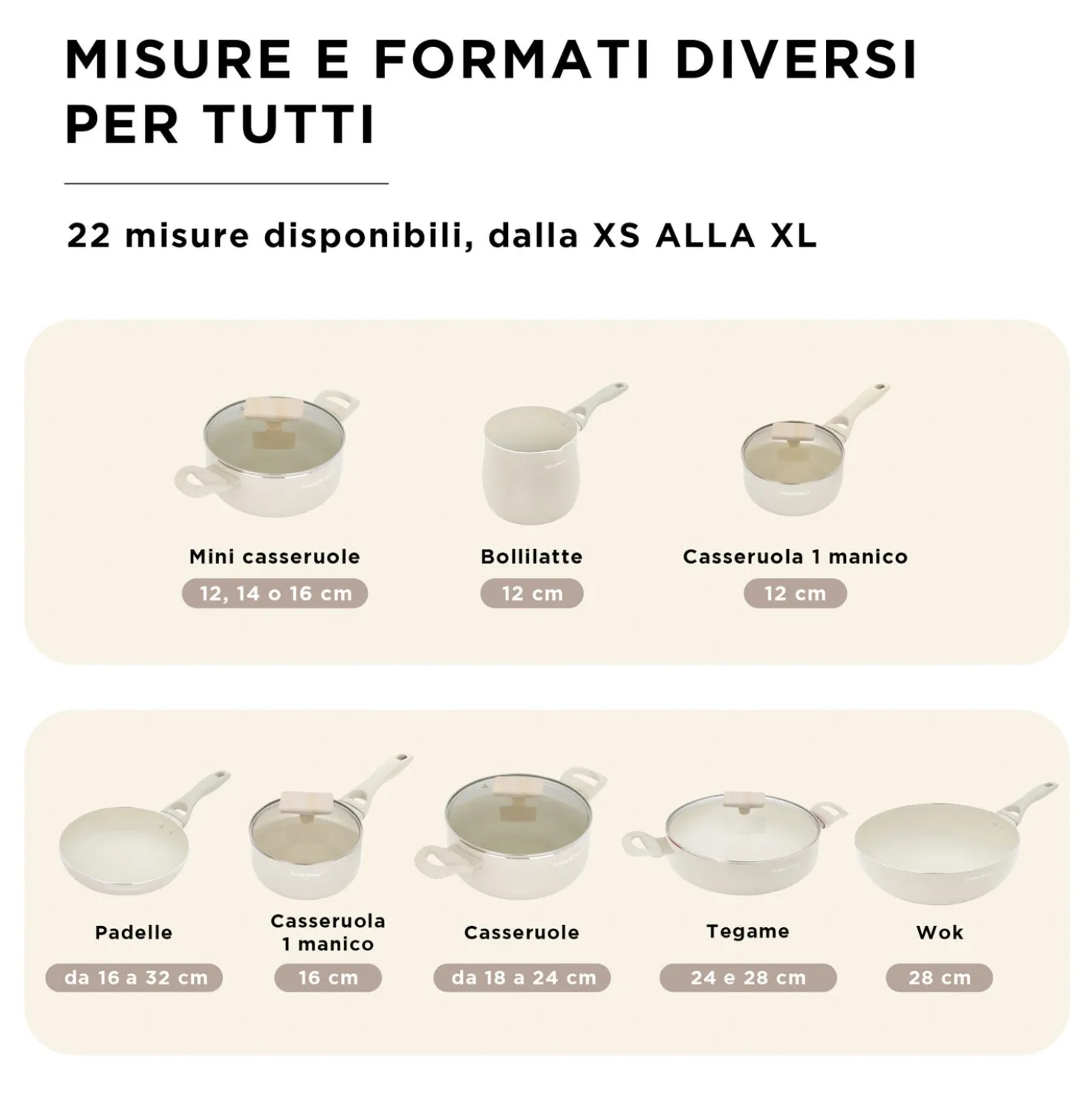 Casseruola 24 cm sabbia Cooking Therapy con coperchio