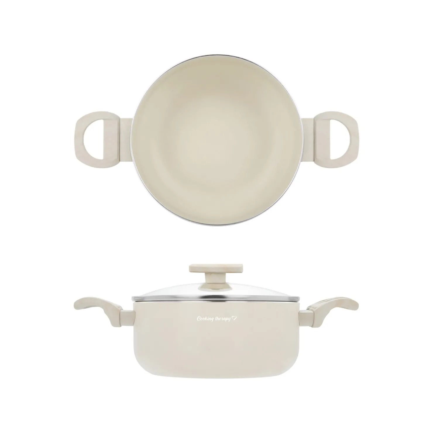 Casseruola 24 cm sabbia Cooking Therapy con coperchio