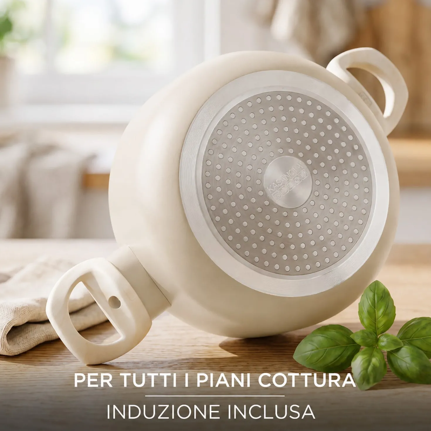 Casseruola 24 cm sabbia Cooking Therapy con coperchio