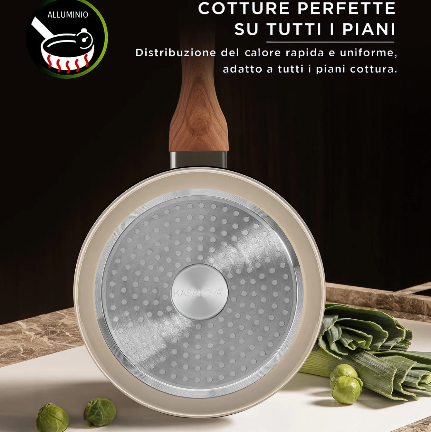 Casseruola 16 cm taupe Kolors con coperchio