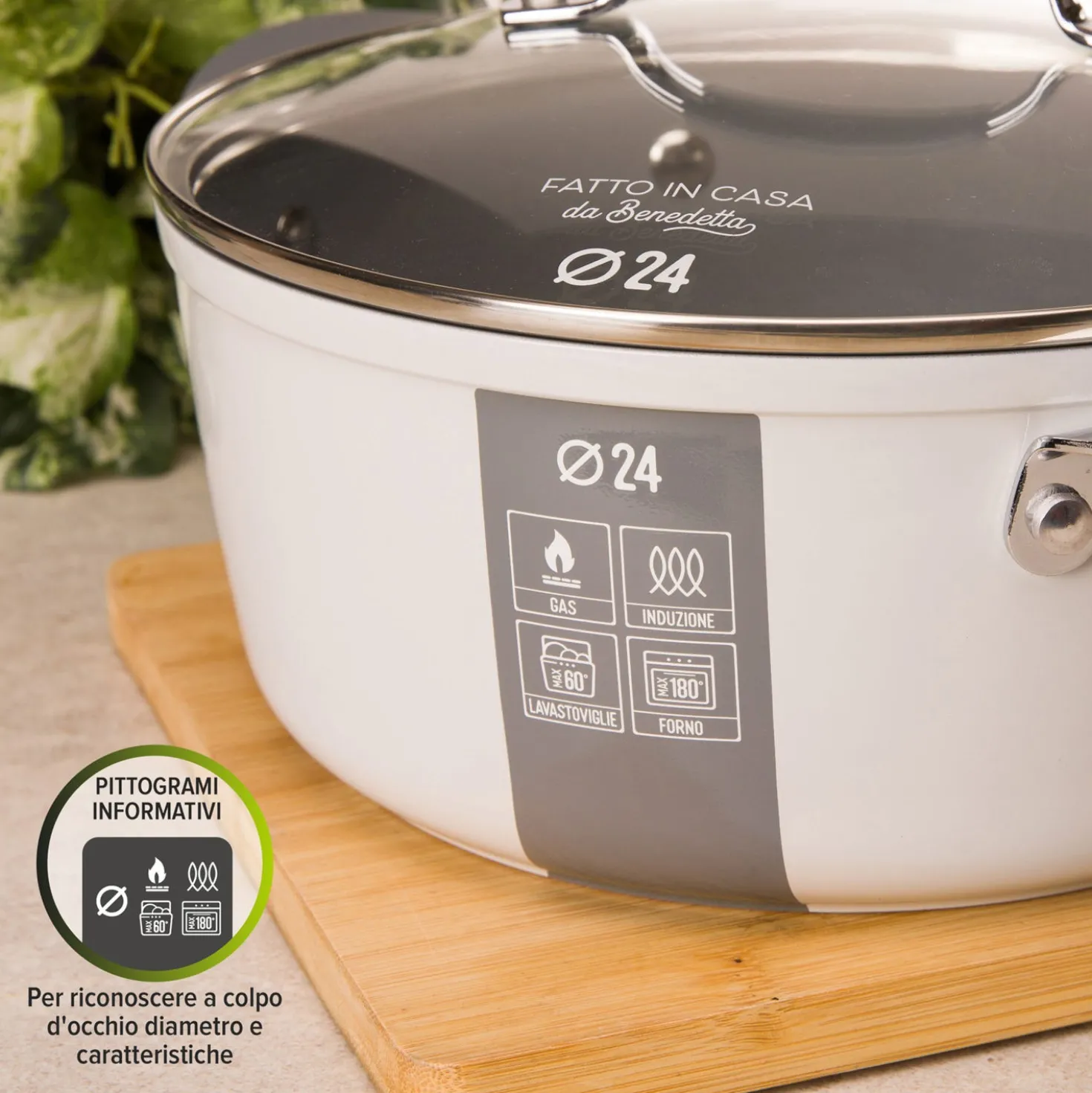 Casseruola induzione 24 cm con coperchio Fatto in casa da Benedetta