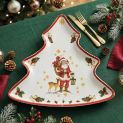 Ciotola antipastiera Albero di Natale 28x31cm porcellana