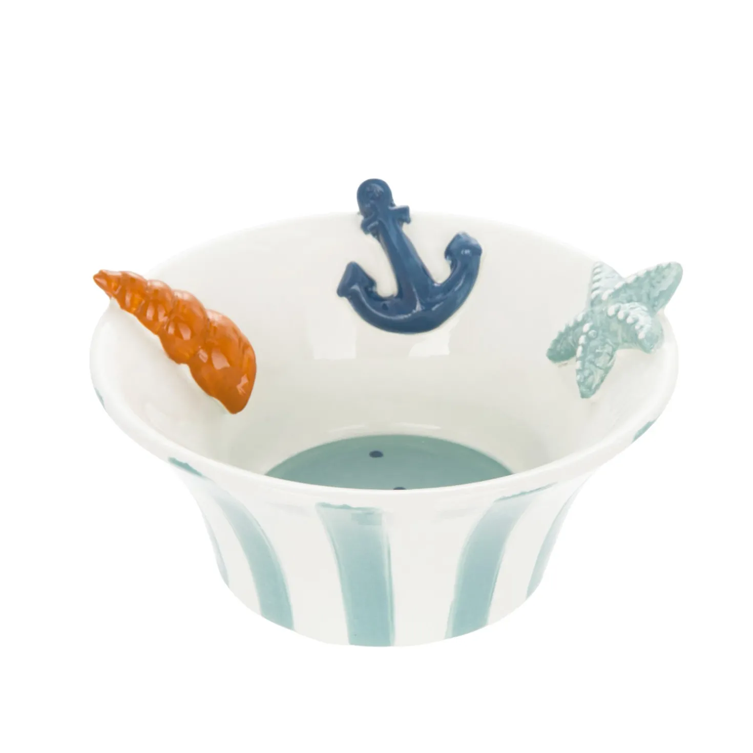 Ciotola 17,3 cm decori mare ceramica azzurra