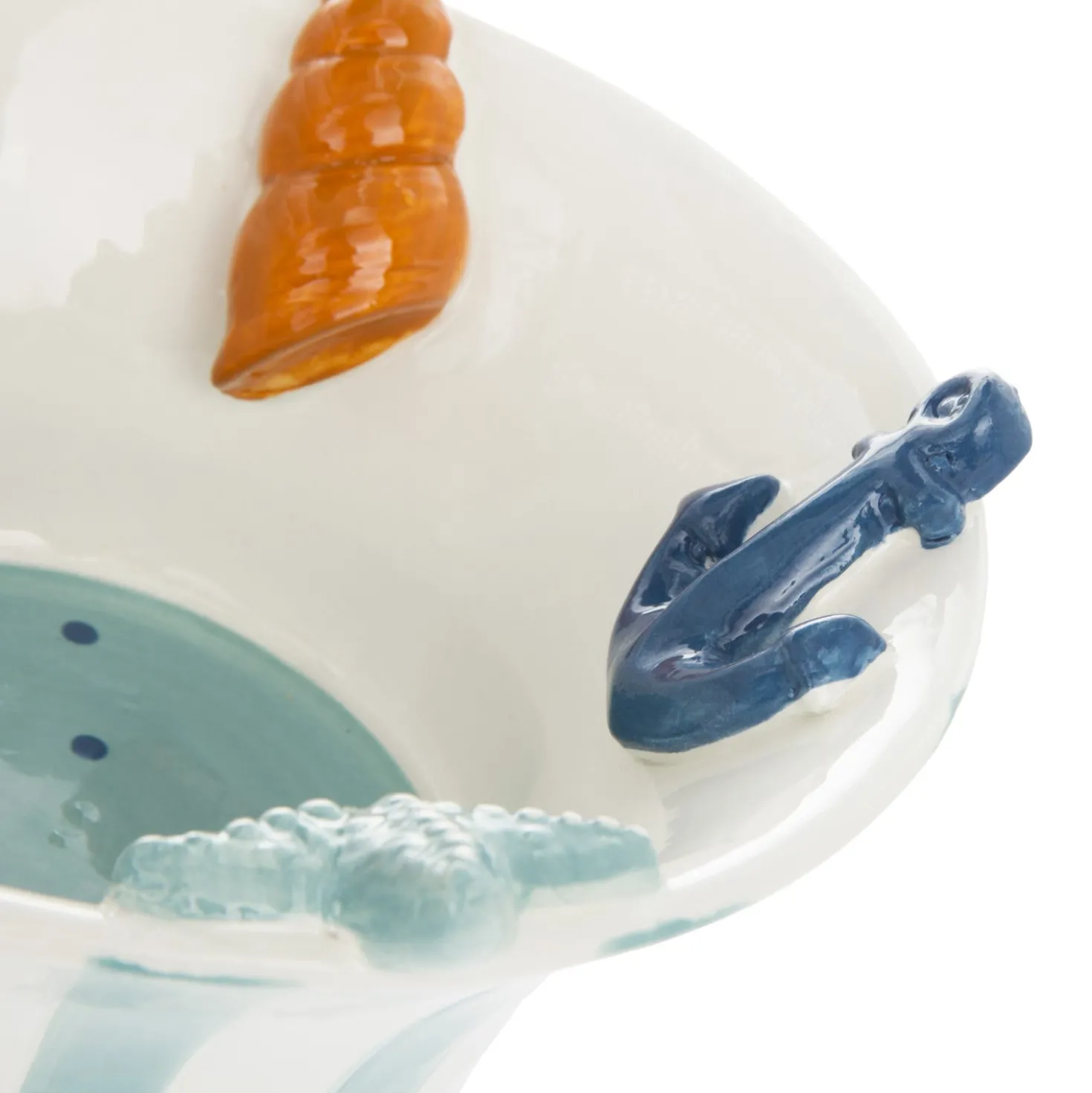 Ciotola 17,3 cm decori mare ceramica azzurra