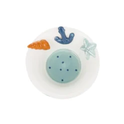 Ciotola 12 cm decori mare ceramica azzurra