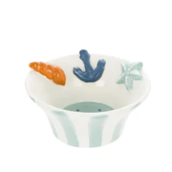 Ciotola 12 cm decori mare ceramica azzurra