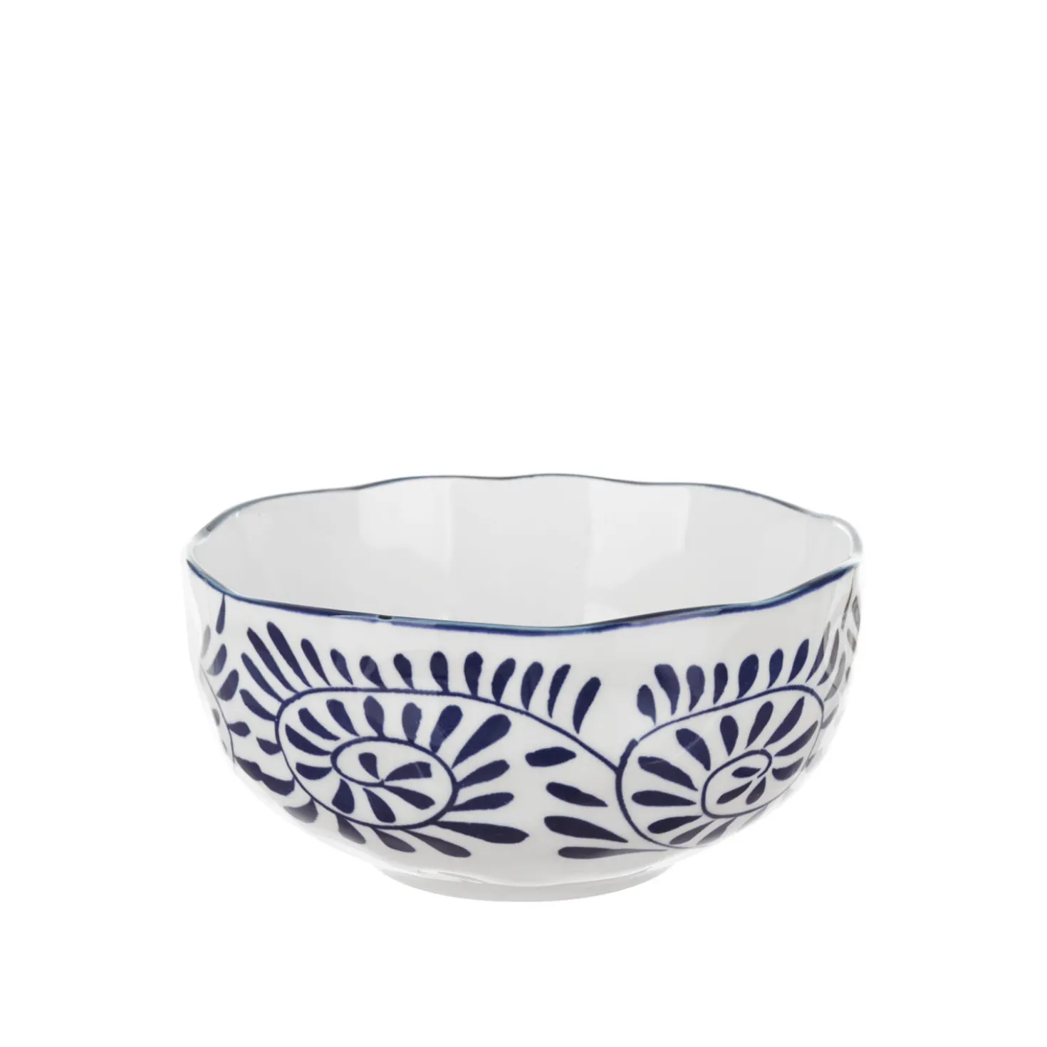 Ciotola in ceramica decori blu orientali 15,3x7,2cm Sushiko